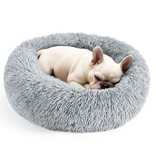 Calming donut pet bed for dogs and cats