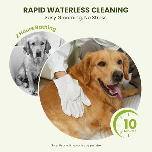 Rapid waterless cleaning pet glove wipes