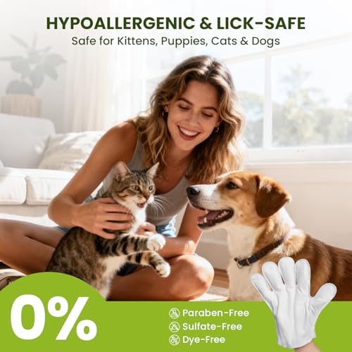 Hypoallergenic lick safe pet wipes for kittens puppies cats and dogs