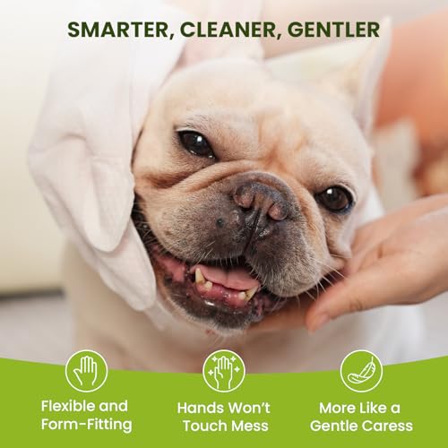 Flexible five finger glove pet wipes for dogs and cats