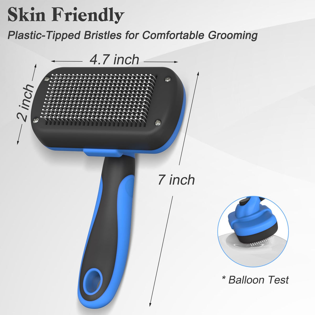 Skin friendly rounded tipped slicker brush dimensions