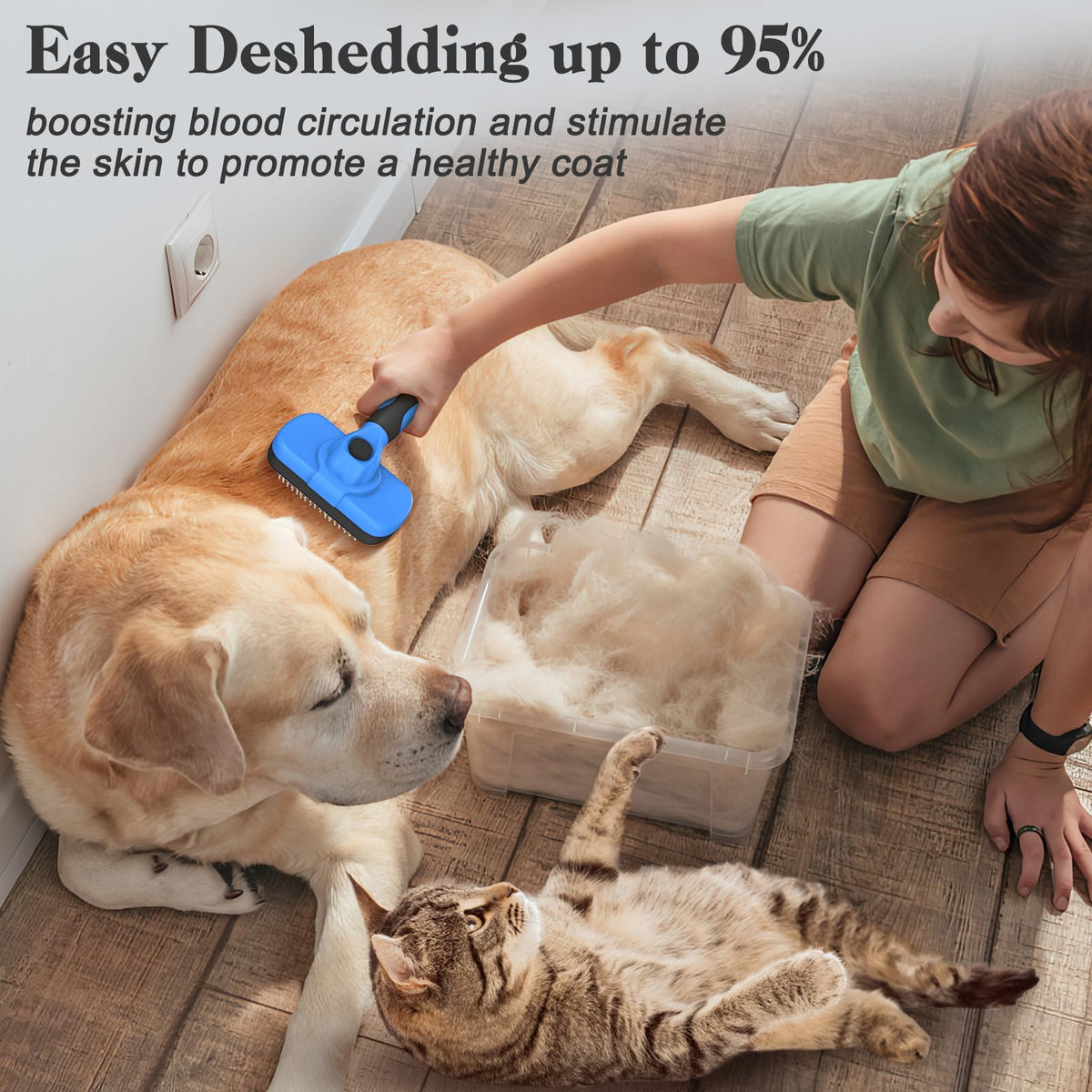 Dog and cat deshedding slicker brush