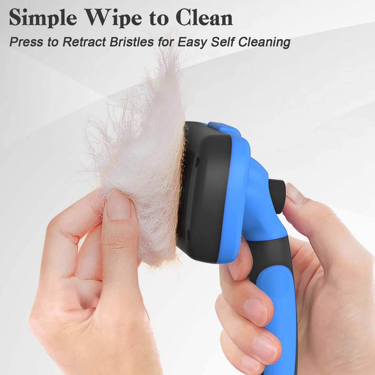 One push self cleaning slicker brush